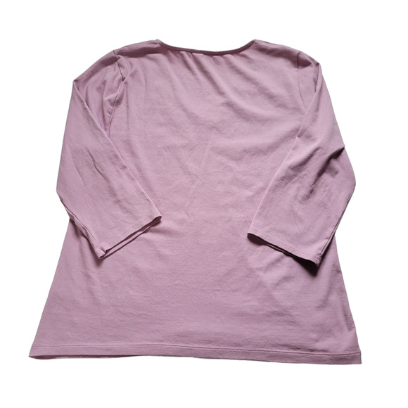 LRL Scottish Primrose Floral Lace V-Neck Trim Three Quarter Sleeve Top Size XXL - Picture 5 of 10